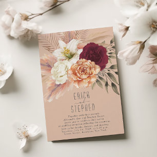 Peach Fuzz Reception Only Wedding Invitation