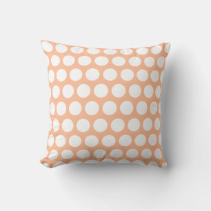 Peach fuzz retro polka dots cushion