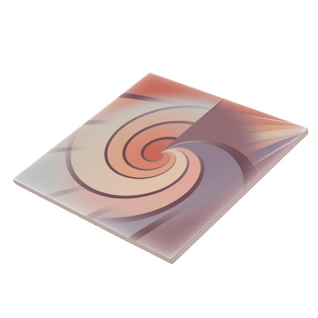 Peach fuzz seashell ceramic tile (Side)