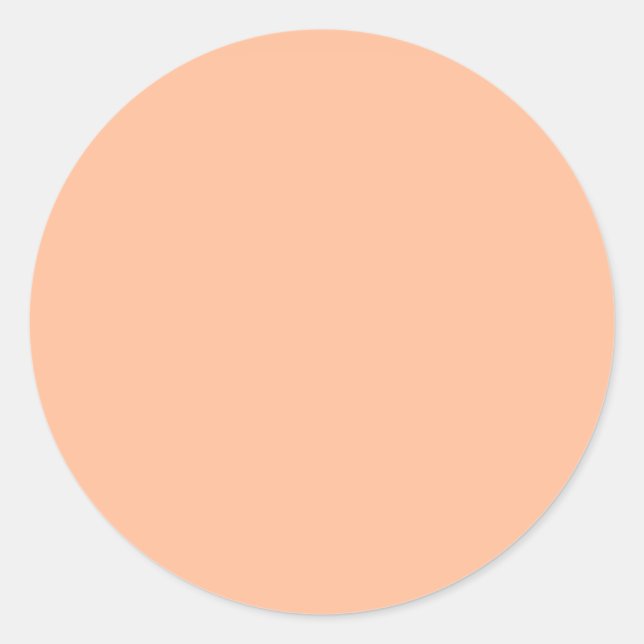 Peach Fuzz Solid Colour Classic Round Sticker (Front)