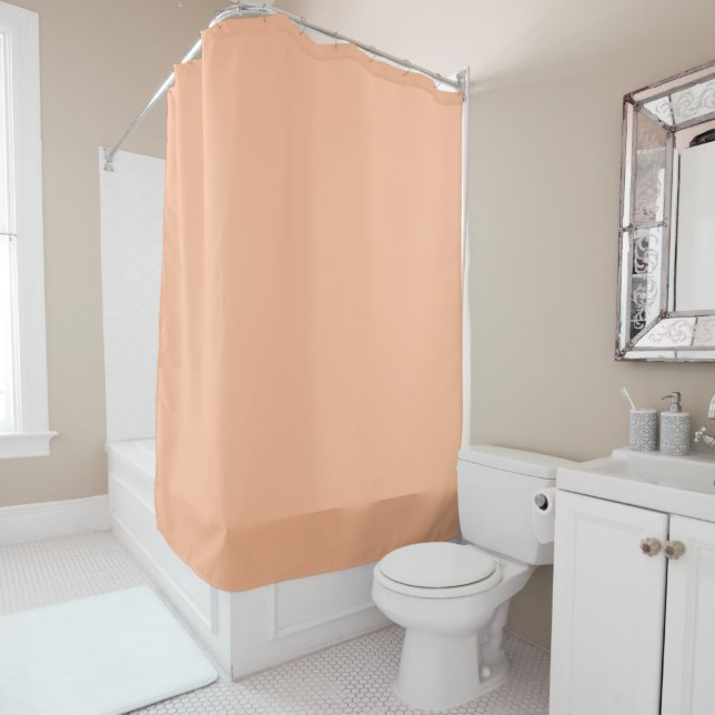Peach Fuzz Solid Colour Shower Curtain (In Situ)