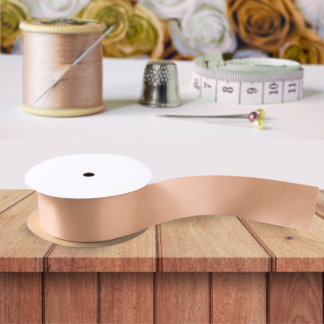 Peach Fuzz Solid Colour Simple Minimalist Satin Ribbon (Peach Fuzz Solid Color Simple Minimalist Satin Ribbon)
