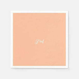 Peach fuzz solid colour trendy pastel initials nam napkin