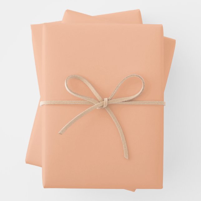 Peach Fuzz Solid Colour Wrapping Paper Sheet (In situ)