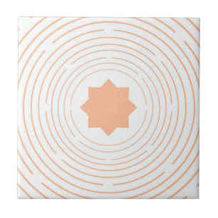 Peach Fuzz Star Circle Islamic Geometric Pattern Ceramic Tile