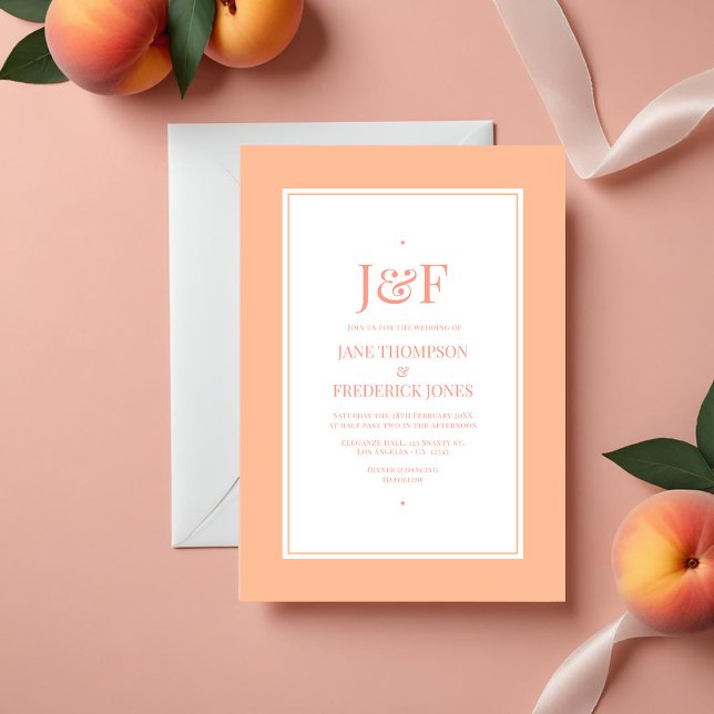 Peach Fuzz Wedding Invitation (Peach Fuzz Wedding Invitation)