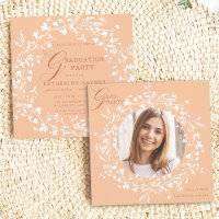 Peach Fuzz White Wildflower Wreath Graduation