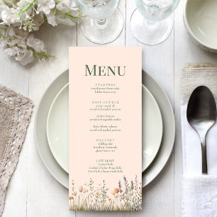 Peach Fuzz Wildflower Meadow Wedding Menu