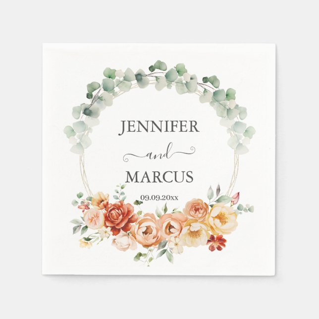 Peach Garden Romance Napkin (Front)