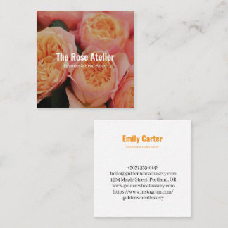 Peach Garden Roses Florist Card Design