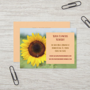 Peach Gardener Landscaper  Florist Sunflower Business Card
