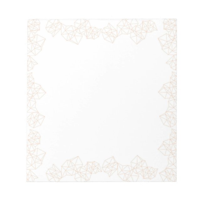Peach Geometric Border Modern Notepad (Front)