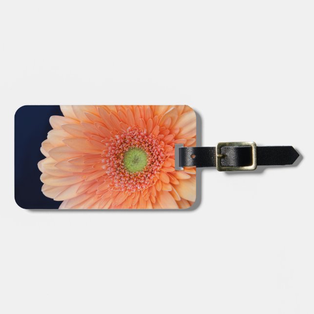 Peach Gerbera Luggage Tag (Front Horizontal)