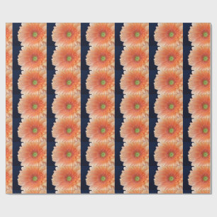 Peach Gerbera Wrapping Paper