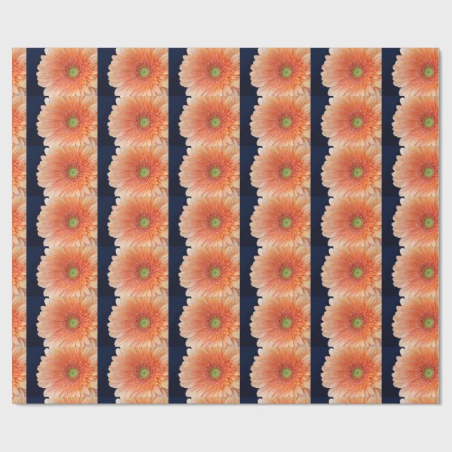 Peach Gerbera Wrapping Paper (Flat)