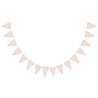 Peach Gingham Country Wedding Bunting