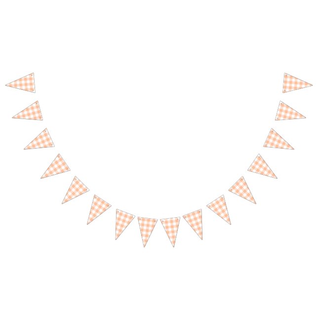 Peach Gingham Country Wedding Bunting (All)