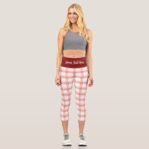 “PEACH GINGHAM" - CUSTOM HIGH-WAISTED CAPRI PANTS