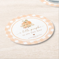 Peach Gingham Fall A Little Pumpkin Is On The Way
