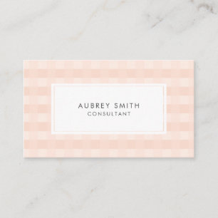 Peach Gingham Pattern Professional Business Card
