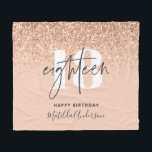 Peach girly modern glitter chic 18 birthday  fleece blanket<br><div class="desc">Peach girly modern glitter chic elegant 18th birthday blanket</div>