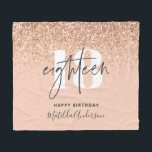 Peach girly modern glitter chic 18 birthday  fleece blanket<br><div class="desc">Peach girly modern glitter chic elegant 18th birthday blanket</div>