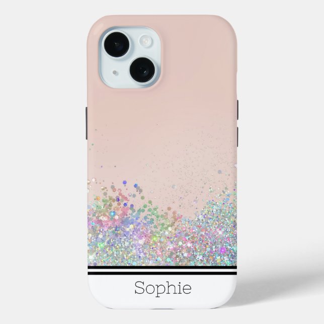 Peach Glitter Custom Samsung Case-Mate iPhone Case (Back)