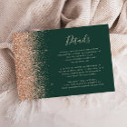 Peach Glitter Emerald Green Wedding Details