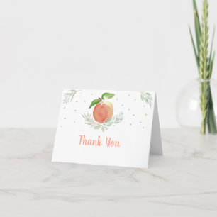 Peach Gold Floral Birthday Thank You