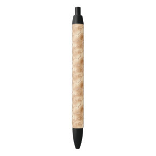 Peach Gold Glitter Glam Sparkle Giraffe Print Black Ink Pen
