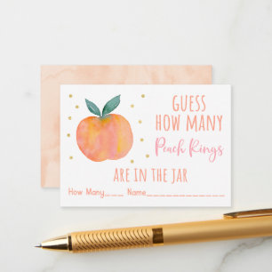 Peach Gold Guess How Many Game Enclosure Card