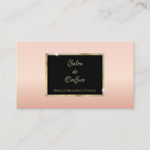 Peach Gold Hair Stylist Business Card