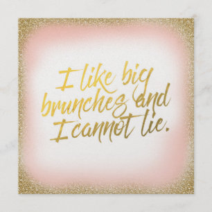 Peach Gold I like Big Brunches Invitation Pearl