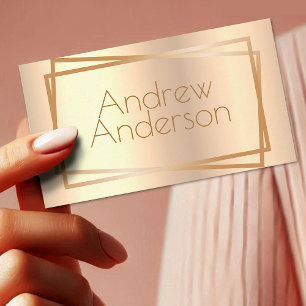 Peach Gold Minimalist Frame Colour Gradient Business Card