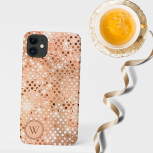 Peach & Gold Shimmer Monogram  iPhone 11 Case