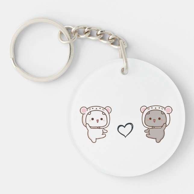 Peach Goma Costume Love by Couples emotion Key Ring (Front)