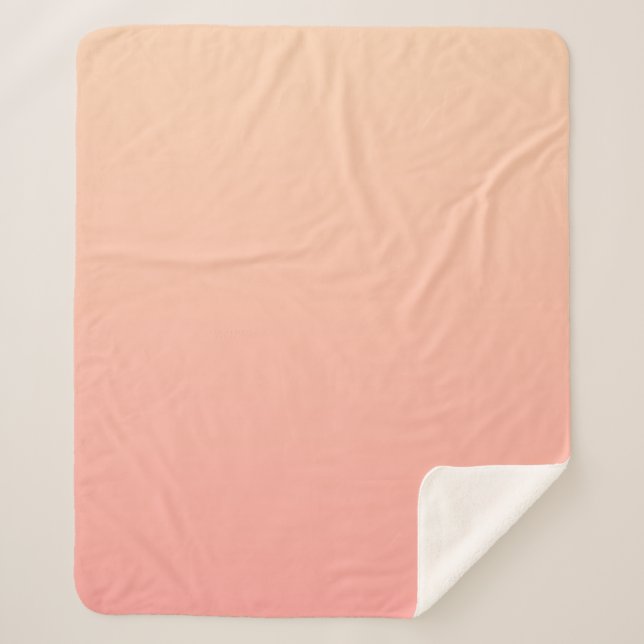 Peach Gradient Background Sherpa Blanket (Front)