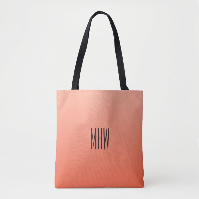 Peach Gradient custom monogram bags (Front)