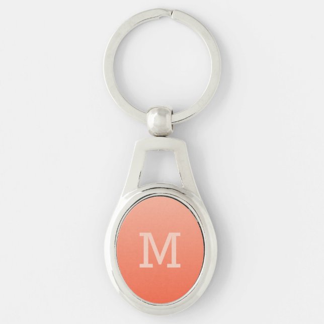 Peach Gradient custom monogram key chain (Front)