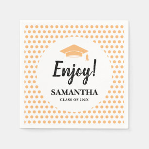 Peach Graduation Napkin