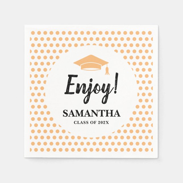 Peach Graduation  Napkin (Front)