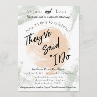 Peach & Green Watercolor After Wedding Party Invitation