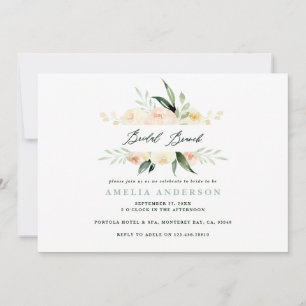 Peach green watercolor floral bridal brunch