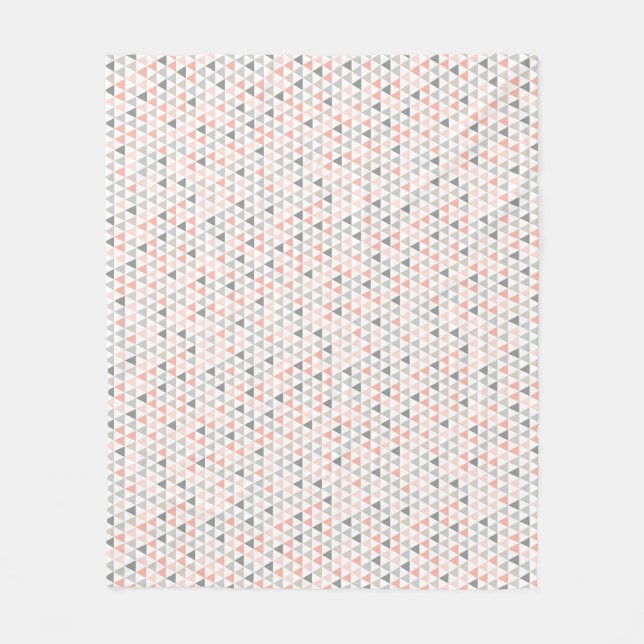 Peach Grey Beige Neutrals Modern Geometric Pattern Fleece Blanket (Front)