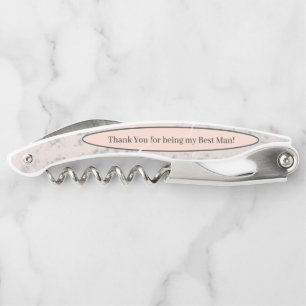 Peach & Grey Marble  Corkscrew