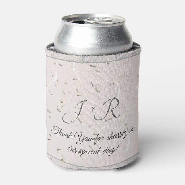 Peach & Grey Marble Monogramed Can Cooler (Can Front)