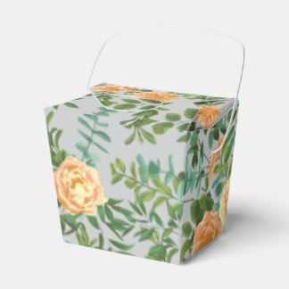 Peach Grey Wedding Vintage Floral Favour Box