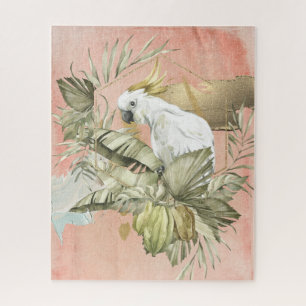 Peach Grunge Cockatoo Jigsaw Puzzle