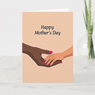 Peach Hand Embrace Mothers Day Card