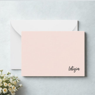 Peach Handwritten Name Note Cards
